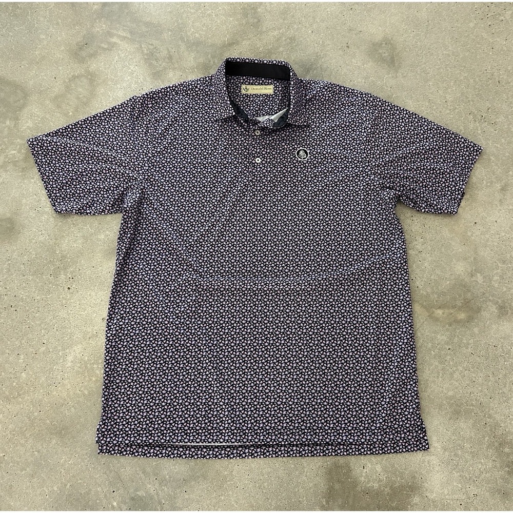 Donald Ross Sport Golf Polo Shirt Men's Performance AOP Floral Four Seasons